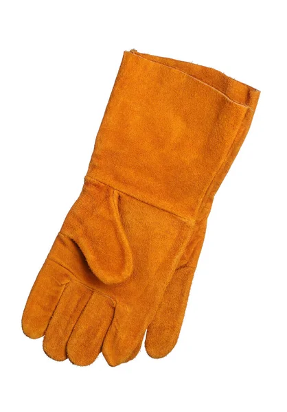 Orange Protective Gloves Isolated White Safety Equipment Stock Picture