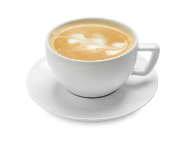 Filiżanka Gorącej Kawy Białym — Zdjęcie stockowe