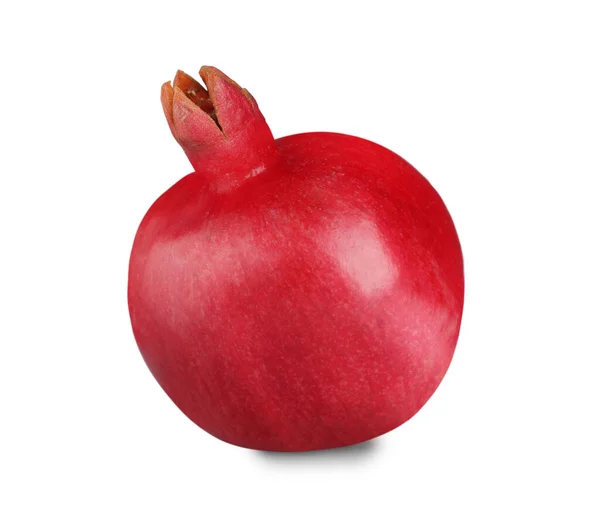 Färskt Moget Granatäpple Isolerat Vitt Exotisk Frukt — Stockfoto