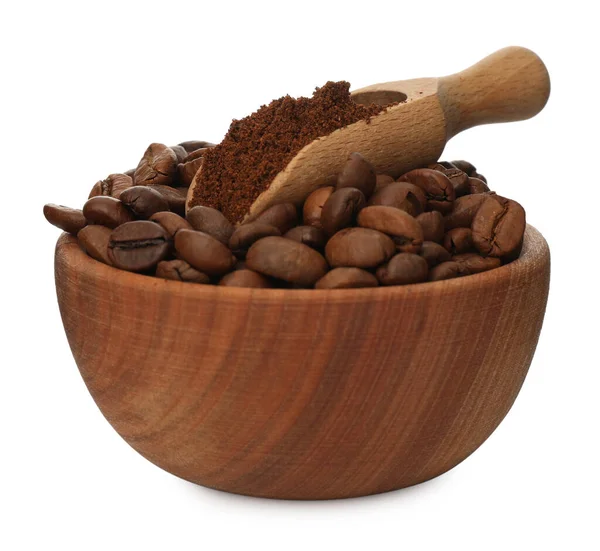 Kaffesump Och Rostade Bönor Vit Bakgrund — Stockfoto