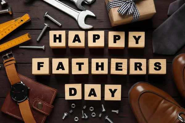 Cubes Phrase Happy Father Day — Stock Photo, Image