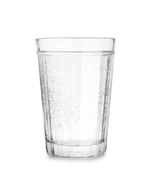 Glas Sodawasser Isoliert Auf Weiß — Stockfoto