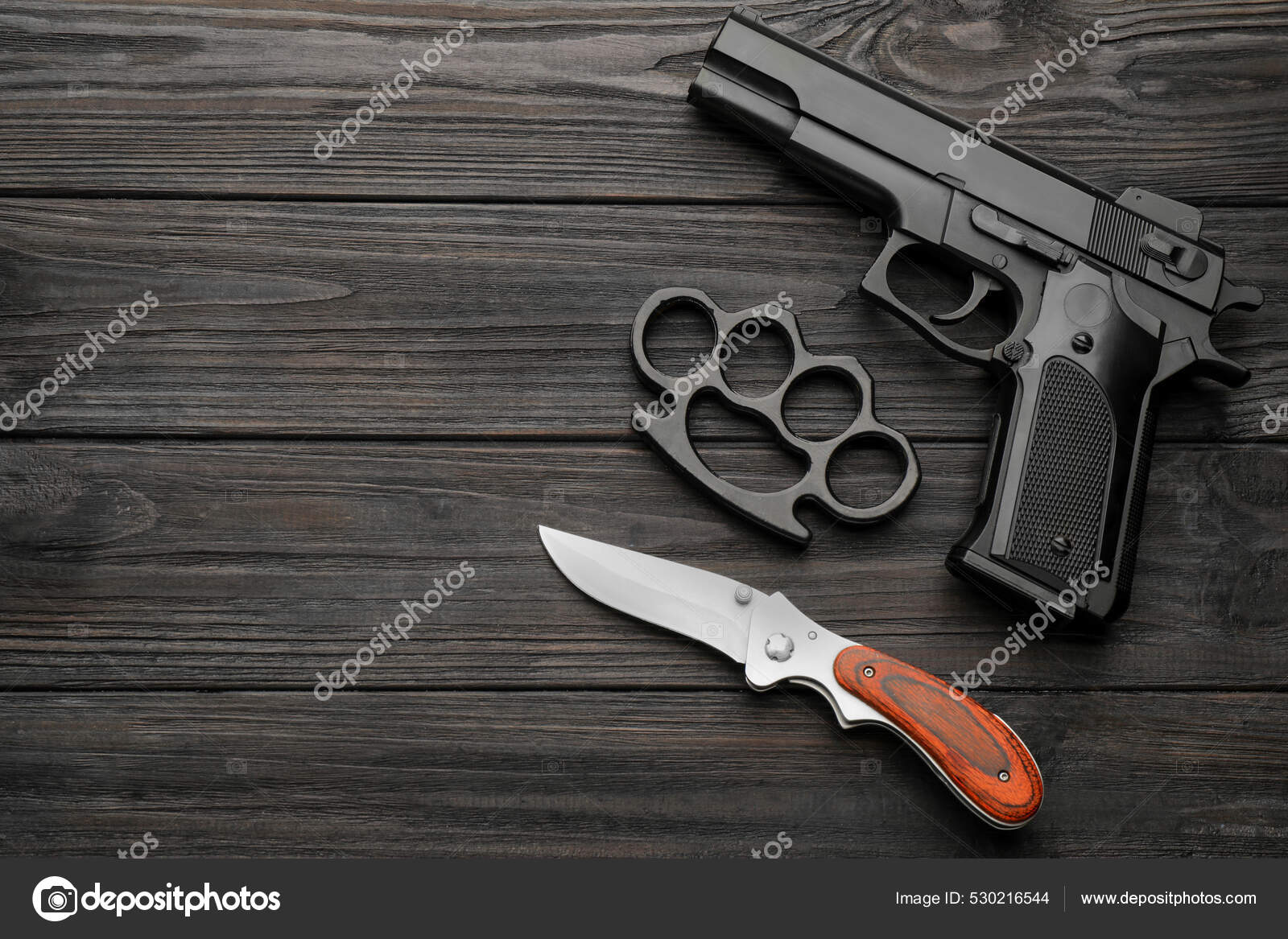 Brass Knuckles And Guns Wallpaper