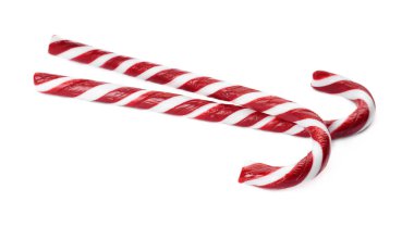 Beyaz arka planda lezzetli Noel şekerleri