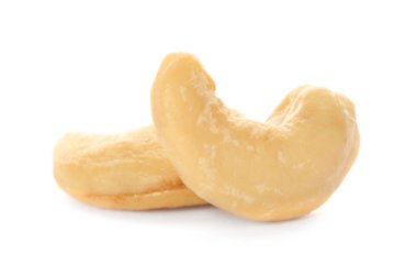 Beyaz izole lezzetli organik kaju fıstığı