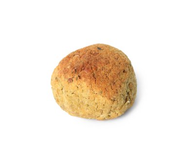 Lezzetli kızarmış falafel topu beyaza izole edilmiş.