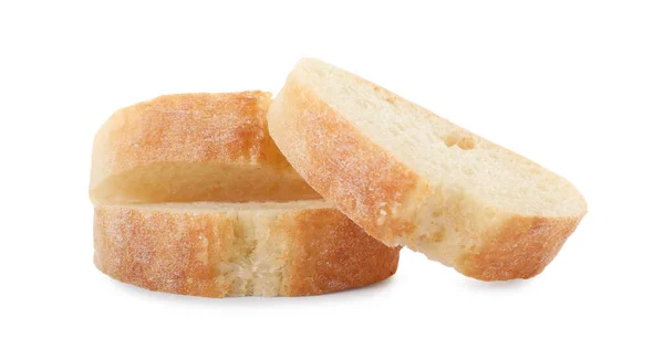 Plakken Verse Stokbrood Witte Achtergrond — Stockfoto