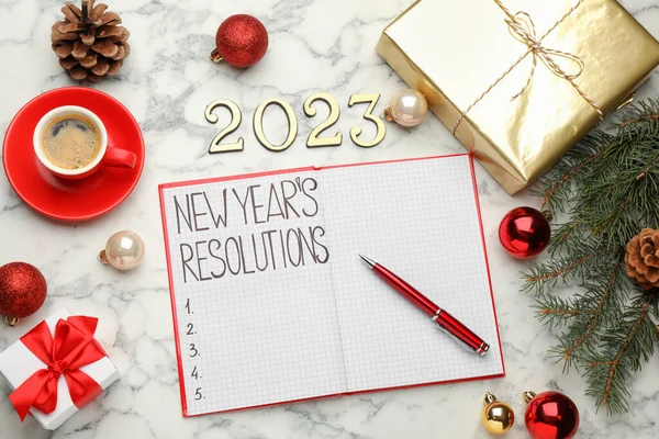 Tomando Resoluções Para 2023 Ano Novo Composição Leigos Planos Com — Fotografia de Stock
