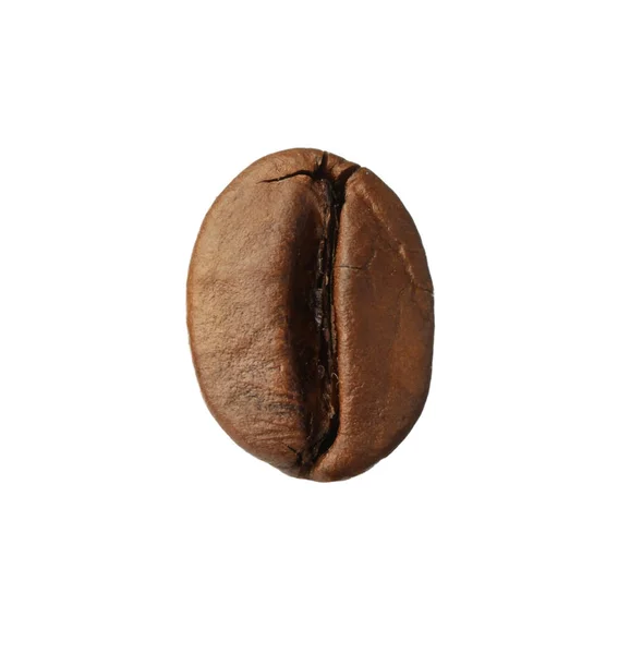 Bruine Gebrande Koffieboon Geïsoleerd Wit — Stockfoto