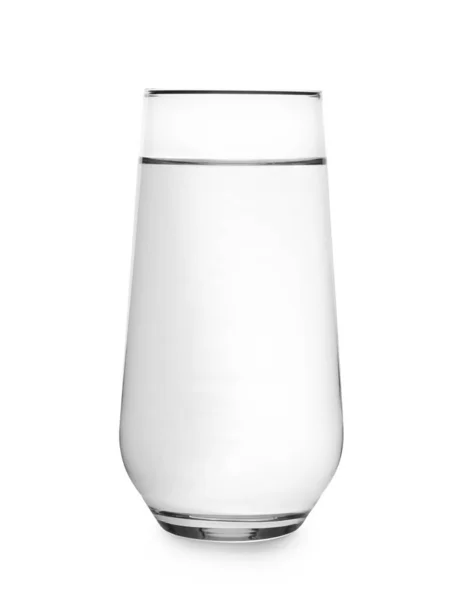 Volles Glas Wasser Auf Weißem Hintergrund — Stockfoto