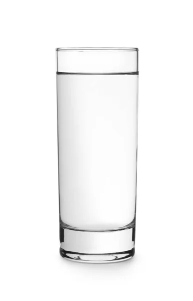 Full Glass Water White Background — Stock Photo, Image