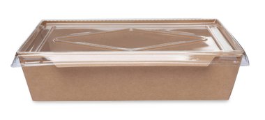 Beyaza izole edilmiş yiyecekler için boş kağıt kap