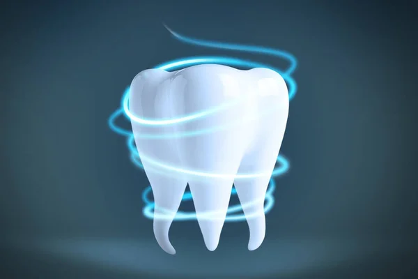 Zubní Model Zářivým Pozadím Zubní Péče — Stock fotografie