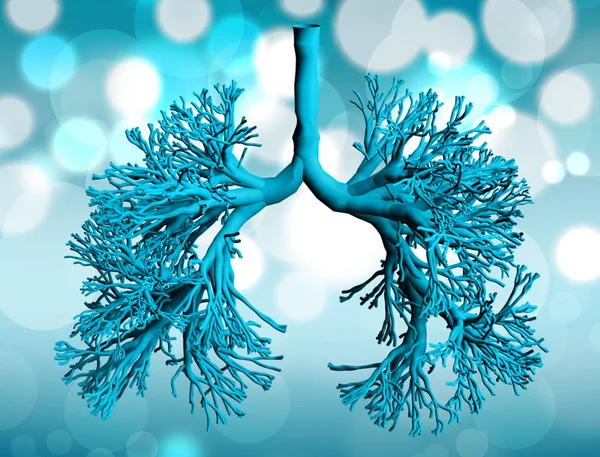 Abstrakcyjna Sylwetka Ludzkich Płuc Kolorowym Tle Ilustracja — Zdjęcie stockowe