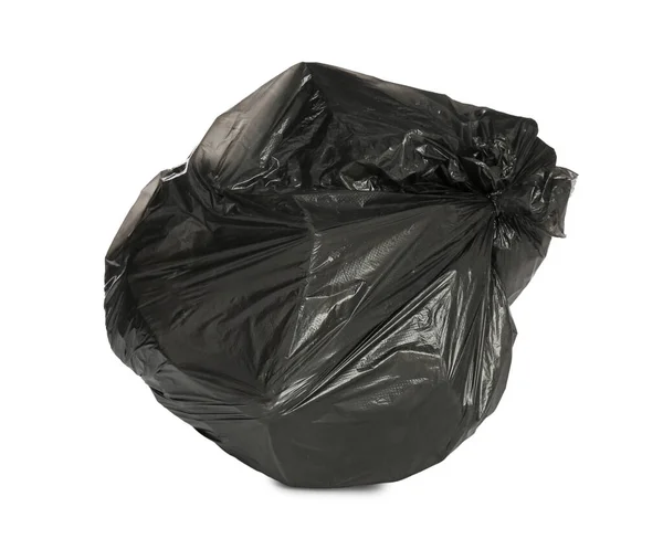 黒ゴミ袋白に隔離されたゴミ袋 — ストック写真