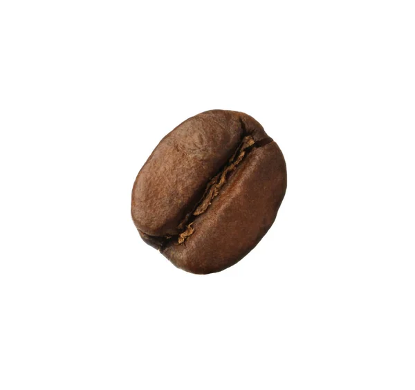 Kahverengi Kahve Çekirdeği Beyaz Üzerine Izole Edilmiş — Stok fotoğraf