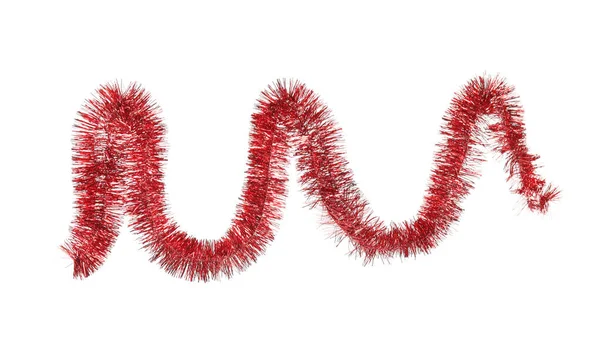 Parlak Kırmızı Süslemeler Beyazda Izole Edilmiş Noel Süslemesi — Stok fotoğraf