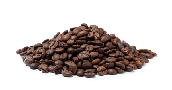 Pirított Kávébab Fehér Alapon — Stock Fotó