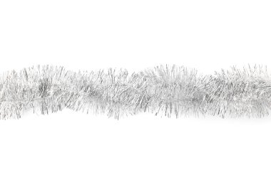 Parlak gümüş süslemeler beyaz, üst manzara