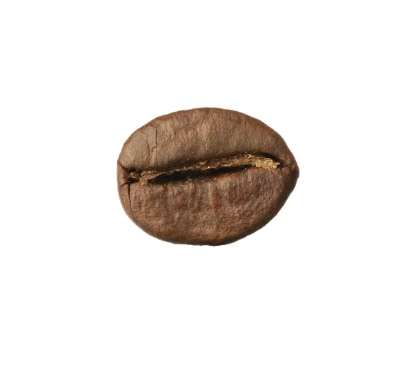 Kahverengi Kahve Çekirdeği Beyaz Üzerine Izole Edilmiş — Stok fotoğraf