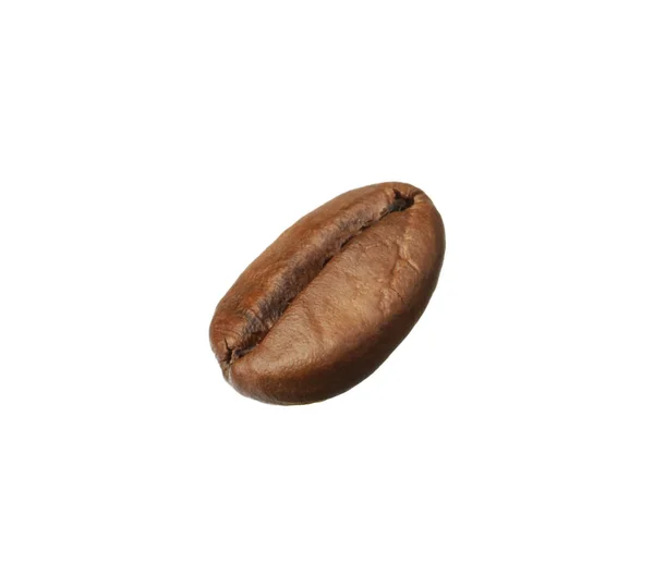 Bruine Gebrande Koffieboon Geïsoleerd Wit — Stockfoto