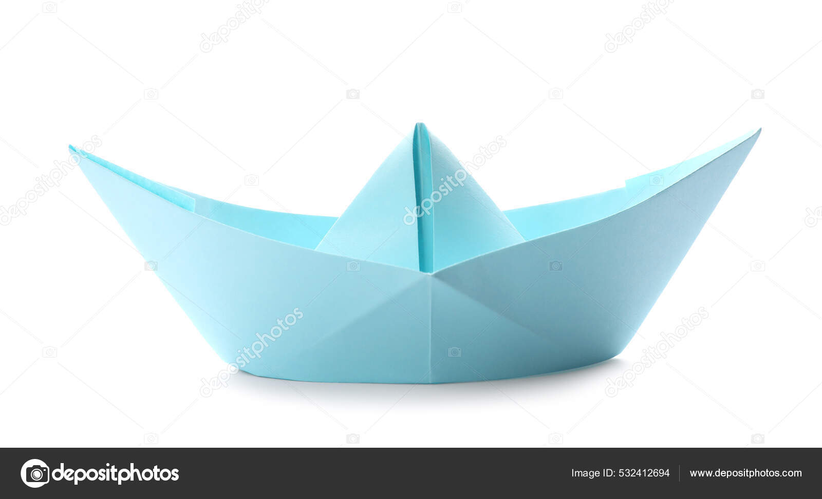Handmade Light Blue Paper Boat Isolated White Origami Art — Stock Photo ©  NewAfrica #532412694, image size:1600x973