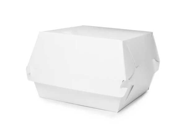 Паперова Коробка Білому Тлі Контейнер Їжі — стокове фото