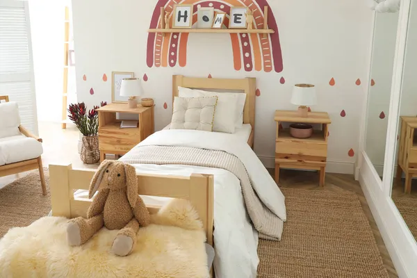 Intérieur Chambre Fille Moderne Avec Des Meubles Élégants Idée Design — Photo