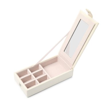 Boş stil mücevher kutusu beyaza izole edilmiş