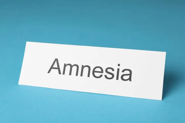 Amnesia 記憶喪失 という言葉のカード — ストック写真