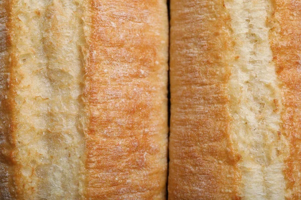 Baguettes Savoureuses Comme Arrière Plan Vue Dessus Pain Frais — Photo