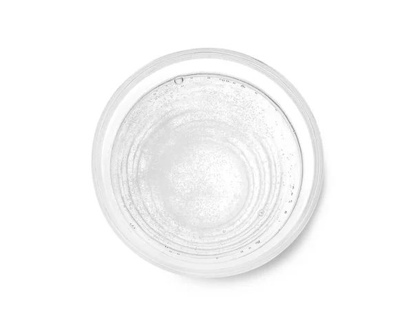 Vidro Água Com Gás Isolado Branco Vista Superior — Fotografia de Stock