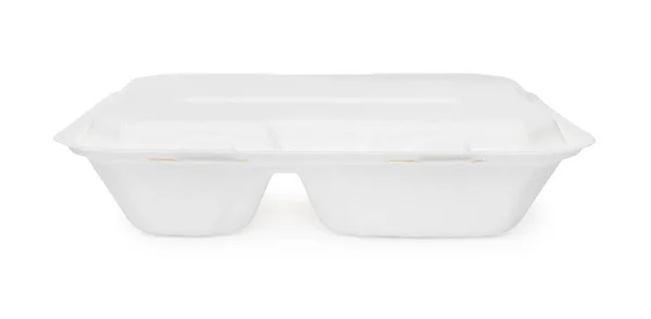 Geteilte Behälter Für Lebensmittel Isoliert Auf Weiß — Stockfoto