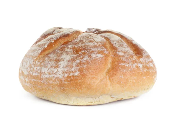 Laib Schmackhaftes Weizen Sodawasser Brot Isoliert Auf Weiß — Stockfoto