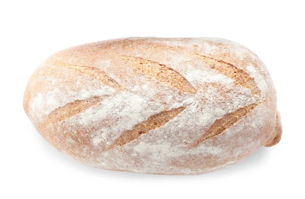 Bochenek Smacznego Chleba Pszennego Sodawater Izolowany Biało Widok Góry — Zdjęcie stockowe