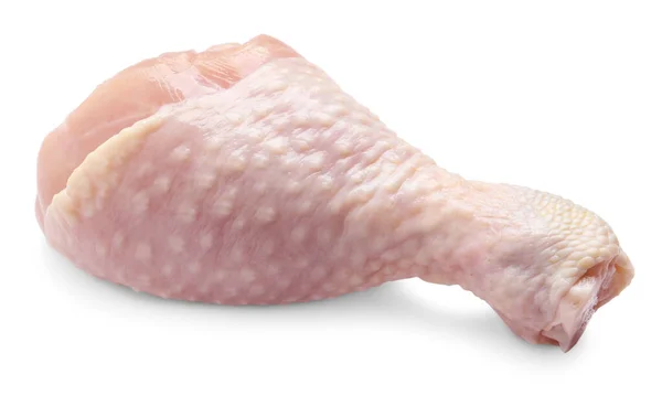 生の鶏のドラムスティック白に隔離されます 新鮮な肉 — ストック写真