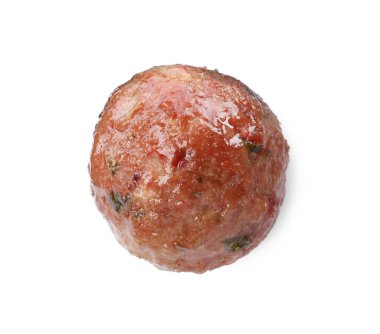 Lezzetli pişmiş köfte, beyazda izole, üst manzara.