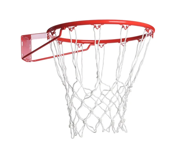 篮球篮筐 白色隔离 — 图库照片