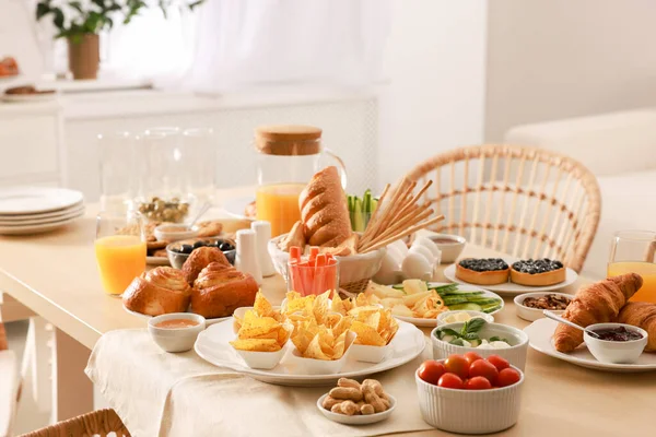 Dishes Different Food Table Room Luxury Brunch — Stock Photo, Image