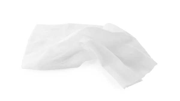 Jedno Czyste Mokre Chusteczki Odizolowane Biało — Zdjęcie stockowe