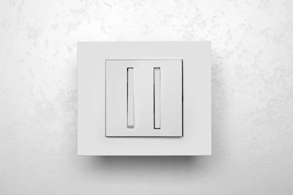 Interruptor Luz Fundo Branco Vista Superior — Fotografia de Stock