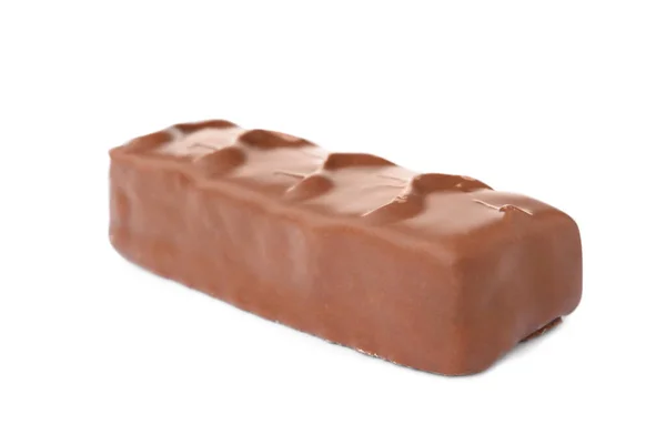 Deliciosa Barra Chocolate Doce Isolada Branco — Fotografia de Stock
