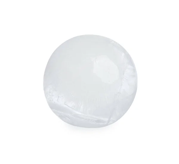 Одна Заморожена Крижана Куля Ізольована Білому — стокове фото