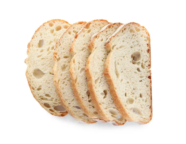 Scheiben Sodawasser Brot Auf Weißem Hintergrund Draufsicht — Stockfoto