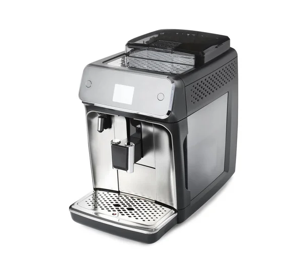 Modern Elektrikli Kahve Makinesi Beyaza Izole Edilmiş — Stok fotoğraf