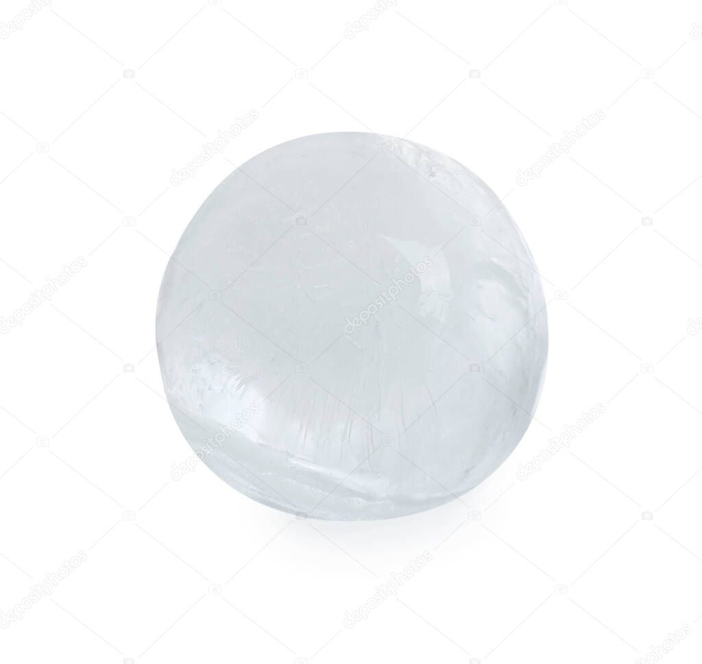 One frozen ice ball isolated on white