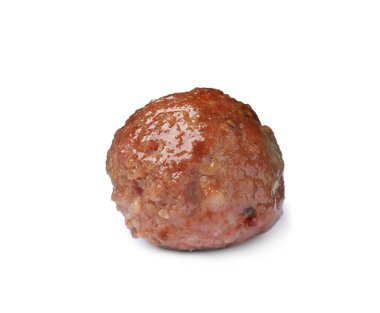 Bir leziz pişmiş köfte, beyazda izole edilmiş.