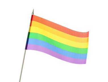 Beyaz üzerine izole edilmiş parlak gökkuşağı LGBT bayrağı