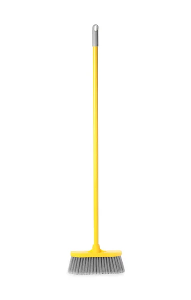 Plastic Broom Isolated White Cleaning Tool — Stock Photo, Image