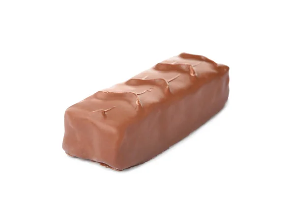 Deliciosa Barra Chocolate Dulce Aislada Blanco — Foto de Stock